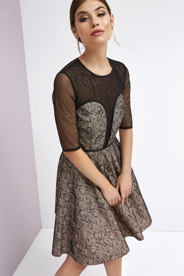Contrast Lace Prom size: 10 UK, colour: Black