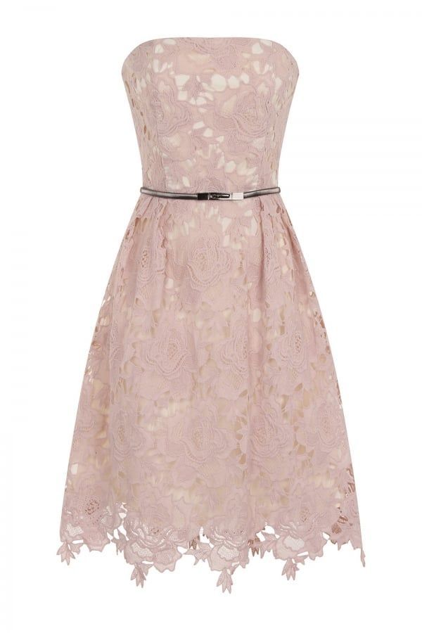 Blush Crochet Bandeau Prom Dress size: 10 UK, colour: