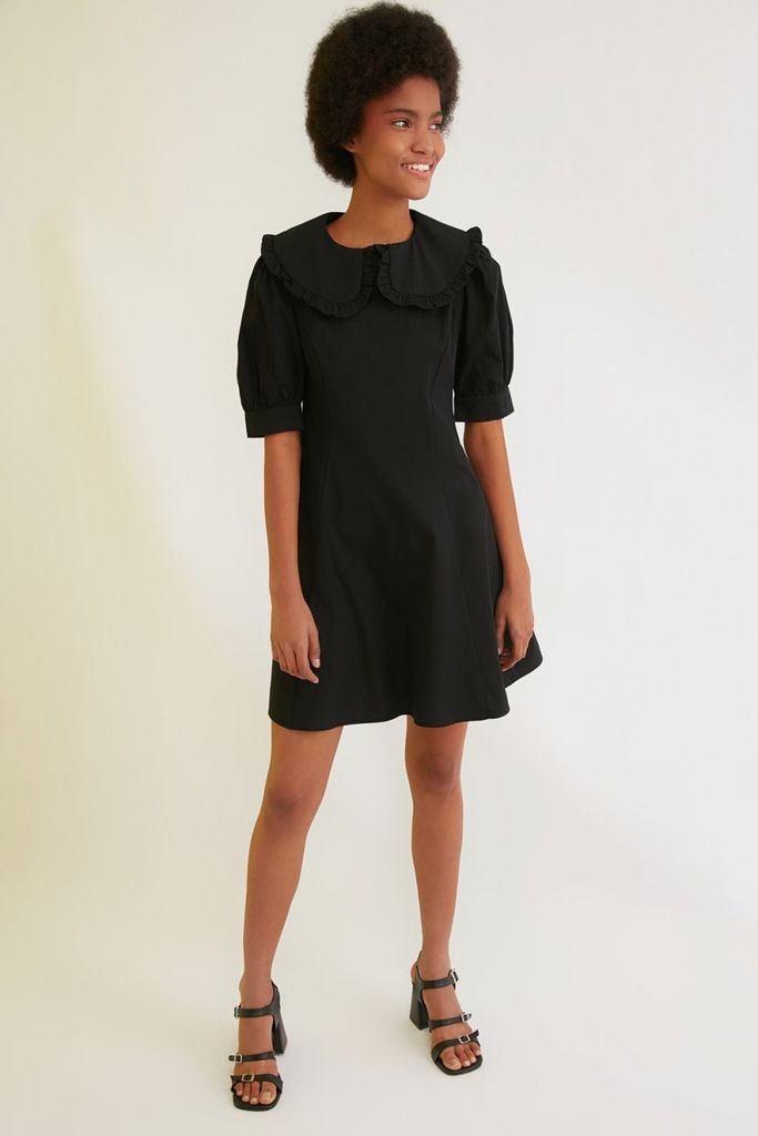 Black Collar Detail Dress size: 10 UK, colour: Black