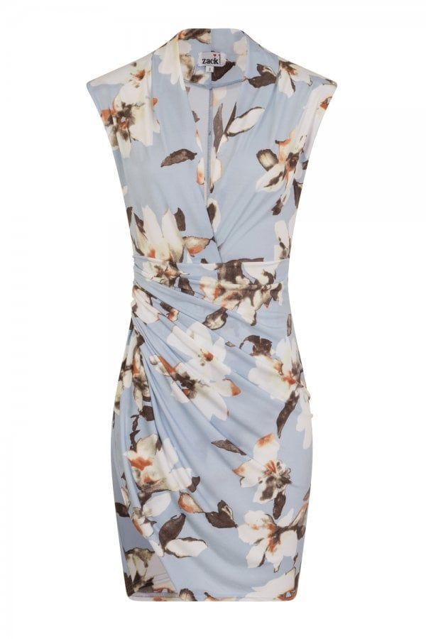 Divine Blossom Wrap Dress size: 10 UK, colour: Blue Print