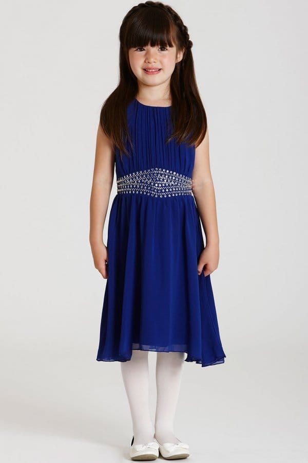 Cobalt Embellished Waist Chiffon Dress size: 11-12 Yrs