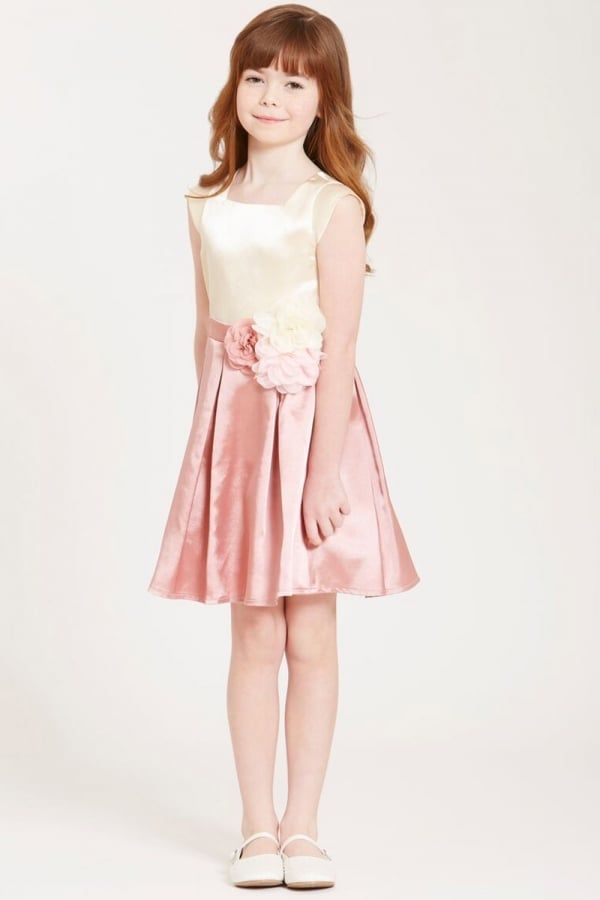 Cream and Pink Corsage Dress size: 11-12 Yrs, colour: