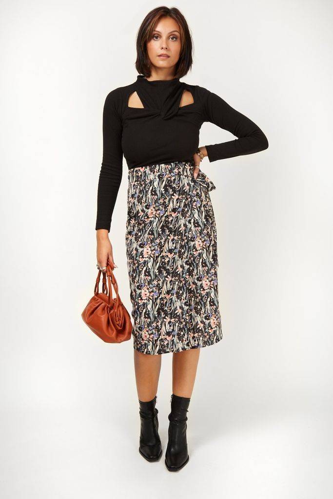 Printed Midi Wrap Skirt size: 10 UK, colour: Multi