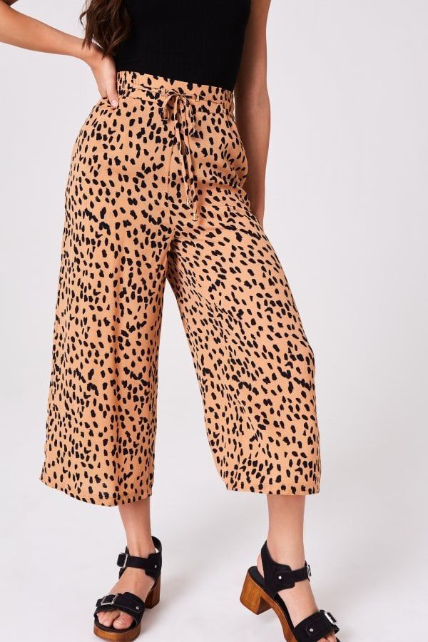 Perkins Dalmatian-Print Culotte Trousers size: 10 UK, co