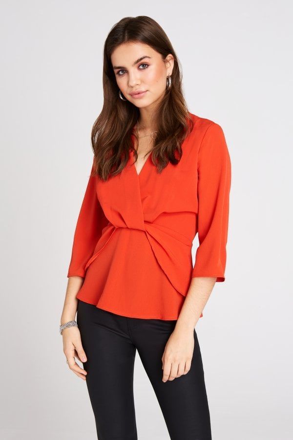 Reena Red Drape Top size: 10 UK, colour: Red