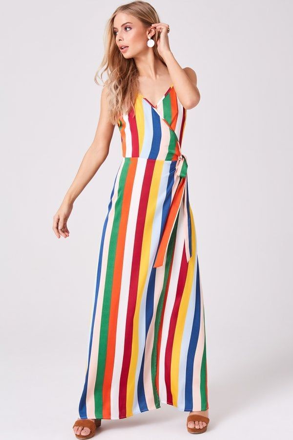 Nash Candy-Stripe Maxi Wrap Dress size: 10 UK, colour: M