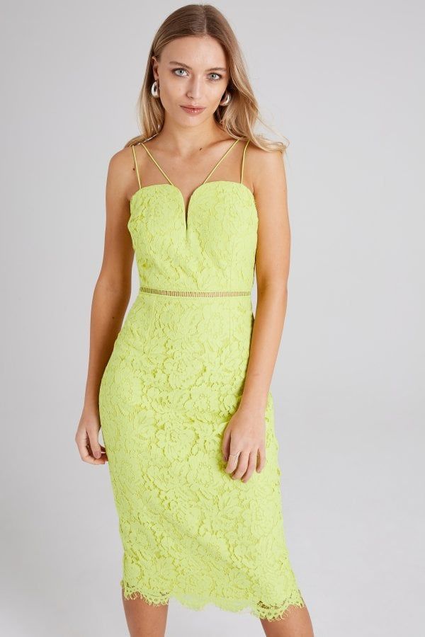 Midas Touch Lime Lace Sweetheart Dress size: 10 UK, colo