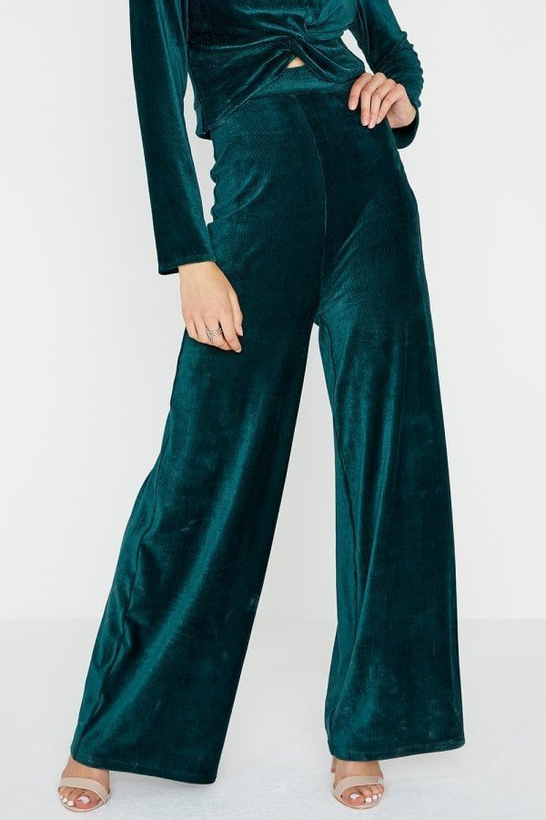 Marina Palazzo Trouser  In Velvet size: 10 UK, colour: T