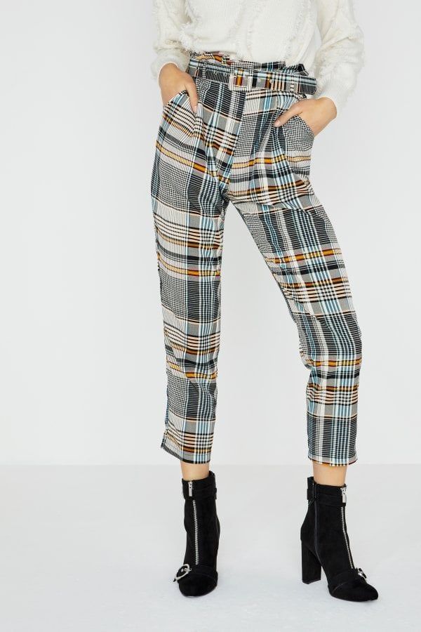 Trix Check Plaid Trouser  size: 10 UK, colour: Print