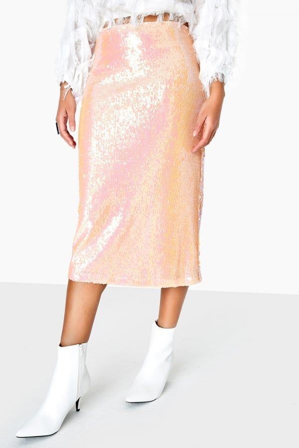 Spock Skirt In Iridescent Sequin size: 10 UK, colour: Pi