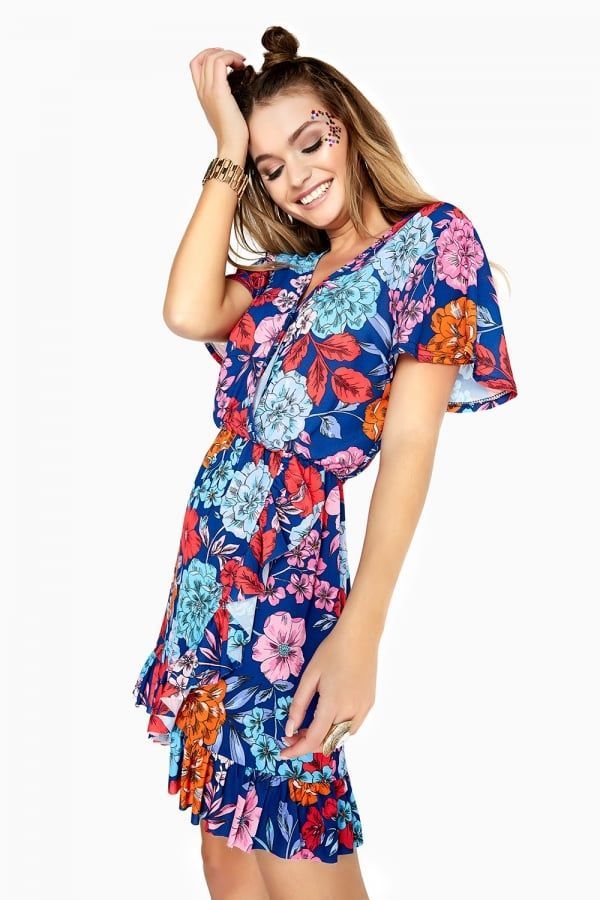 Ford Mock Wrap Dress In Bold Floral size: 10 UK, colour: