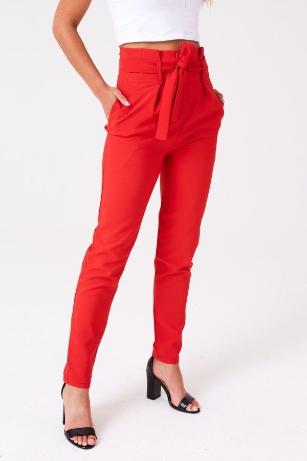 Red Trousers size: 10 UK, colour: Red