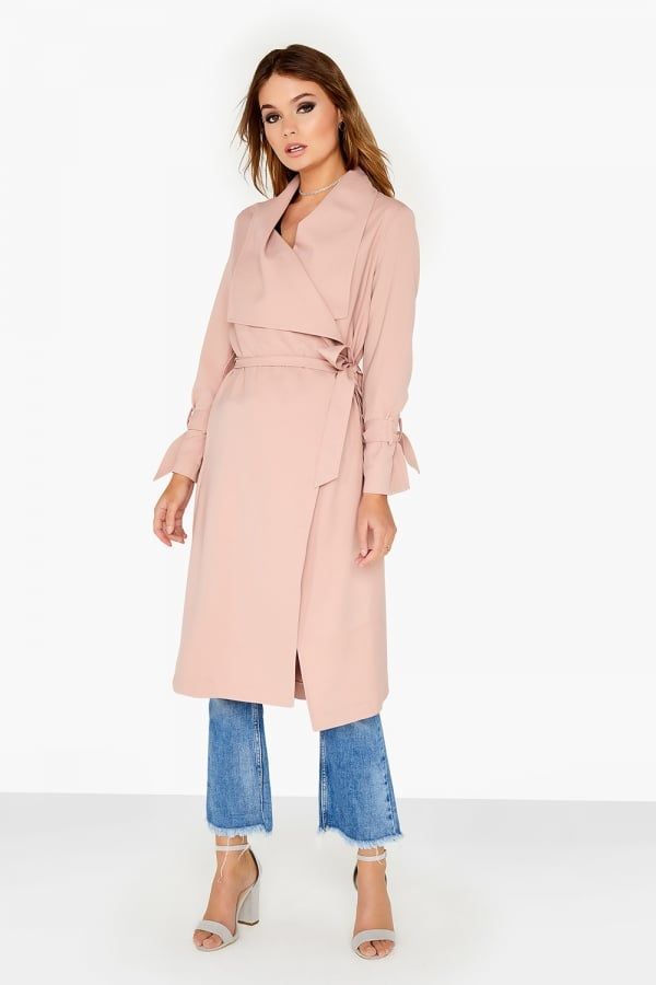 Twill Trench Coat size: 10 UK, colour: Pink