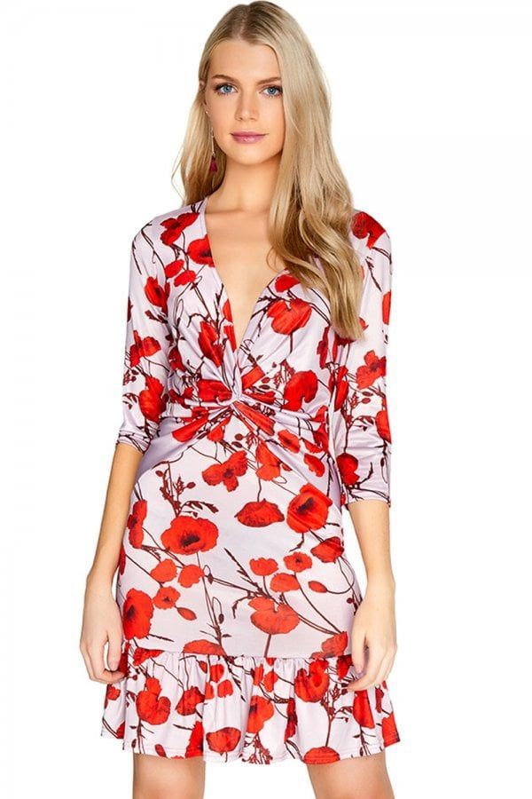 Poppy Print Wrap Dress size: 10 UK, colour: Print