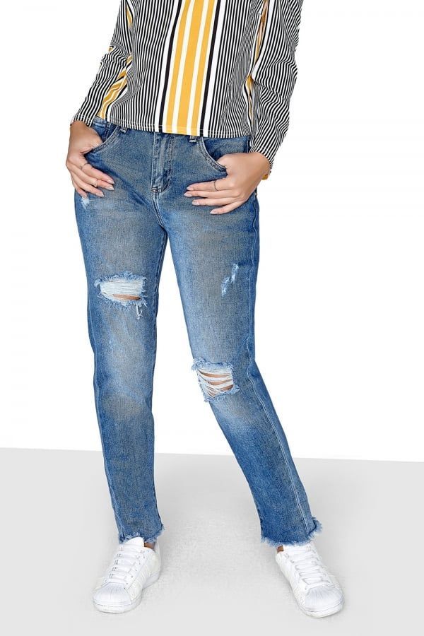 Mid-Wash Jeans size: 10 UK, colour: Blue