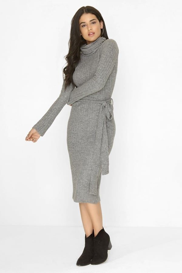 Grey Knitted Dress size: 10 UK, colour: Grey