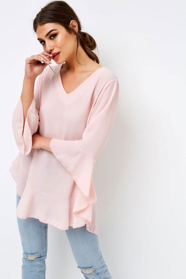 Pink Frill Top size: 10 UK, colour: Pink