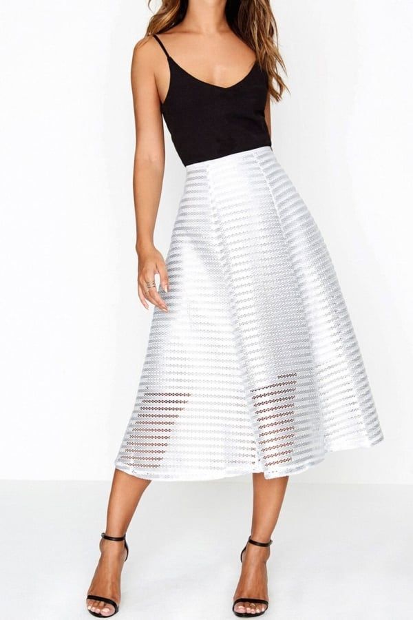 Silver Skirt  size: L, colour: Silver