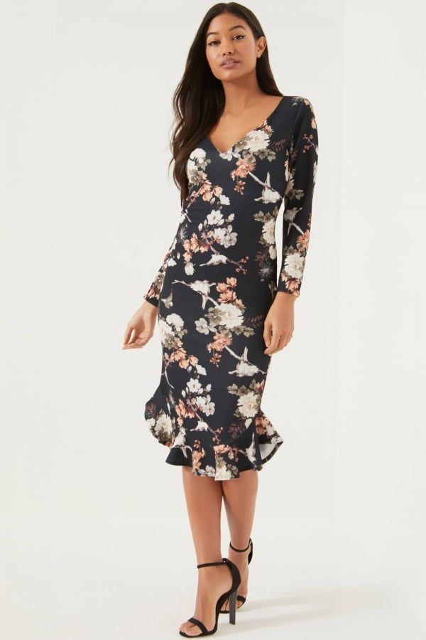 Print Wrap Dress  size: 10 UK, colour: Floral Print