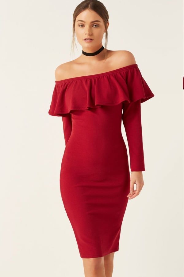 Red Bodycon Dress  size: 10 UK, colour: Red