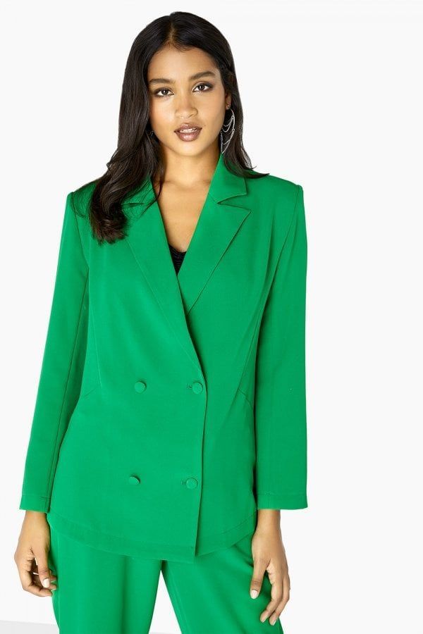 Green Double Breasted Blazer Co-Or size: 10 UK, col