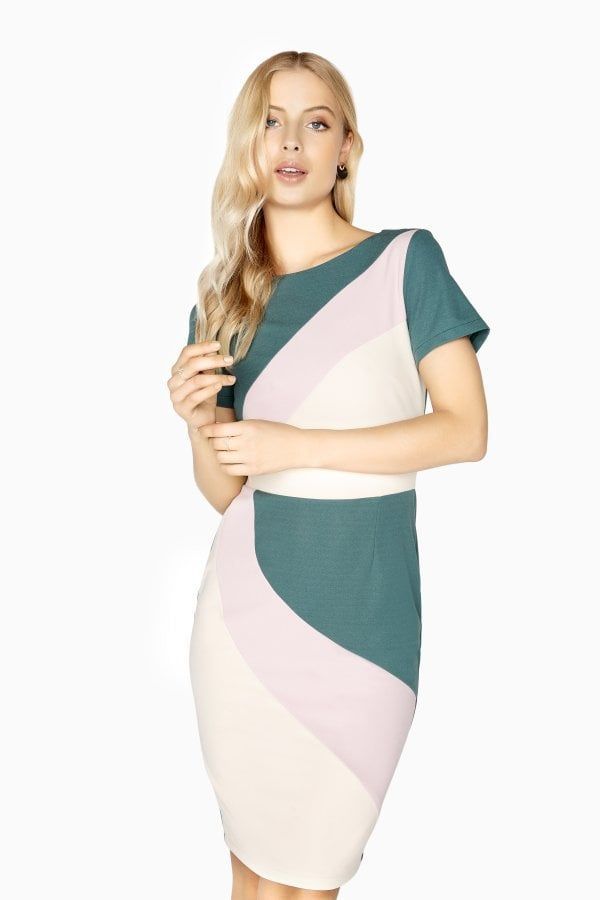 Nazaire Colour Block Dress size: 10 UK, colour: Print