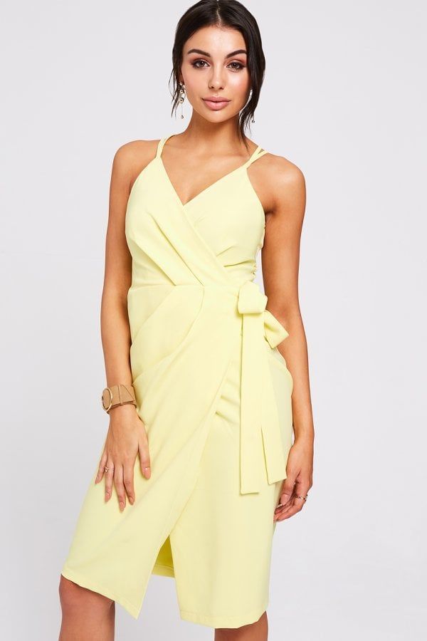 Utah Lemon Wrap Dress size: 10 UK, colour: Lemon