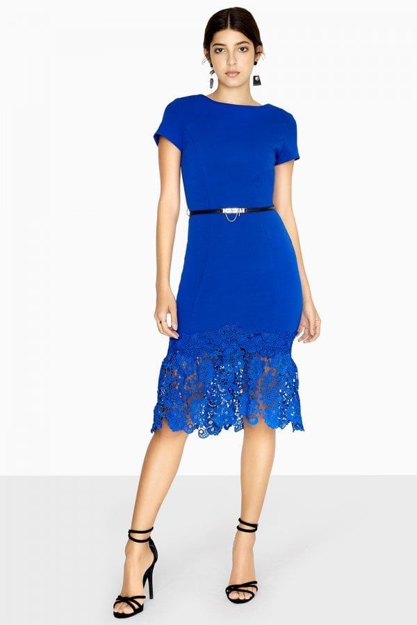 Sol Pephem Lace Dress size: 10 UK, colour: Cobalt