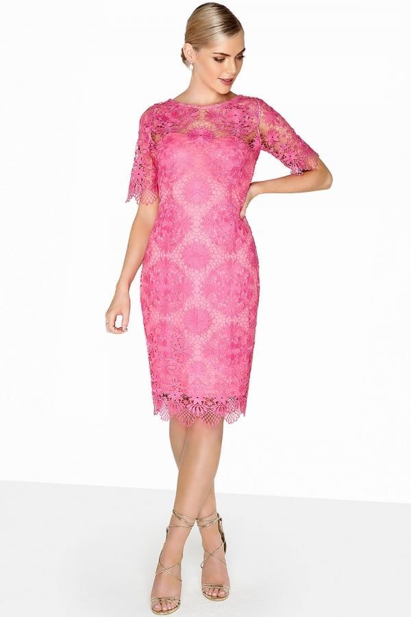 Pink Crochet Dress size: 10 UK, colour: Pink