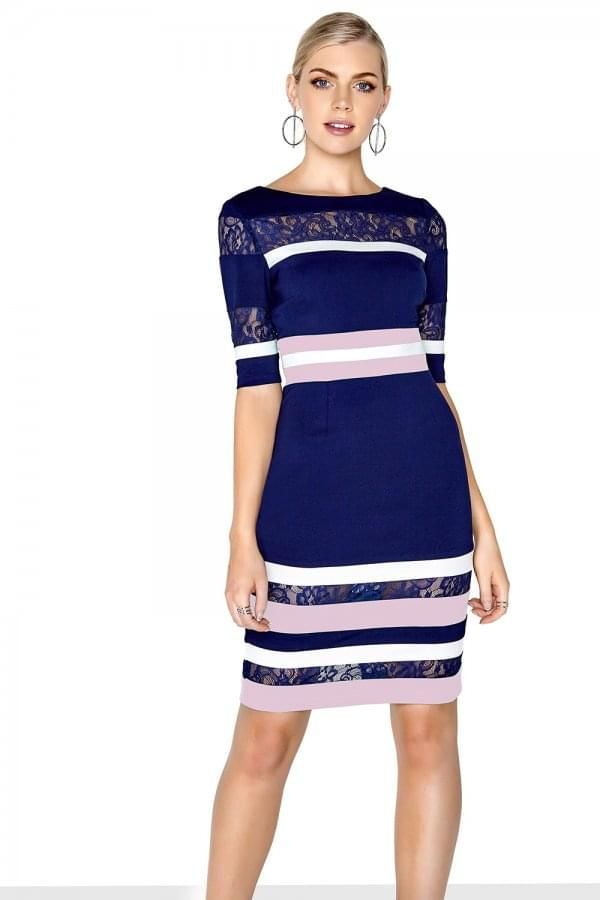 Stripe Lace Dress size: 10 UK, colour: Multi