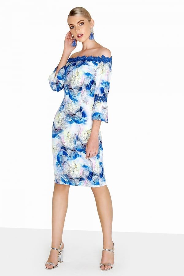 Floral Bardot Dress size: 10 UK, colour: Print