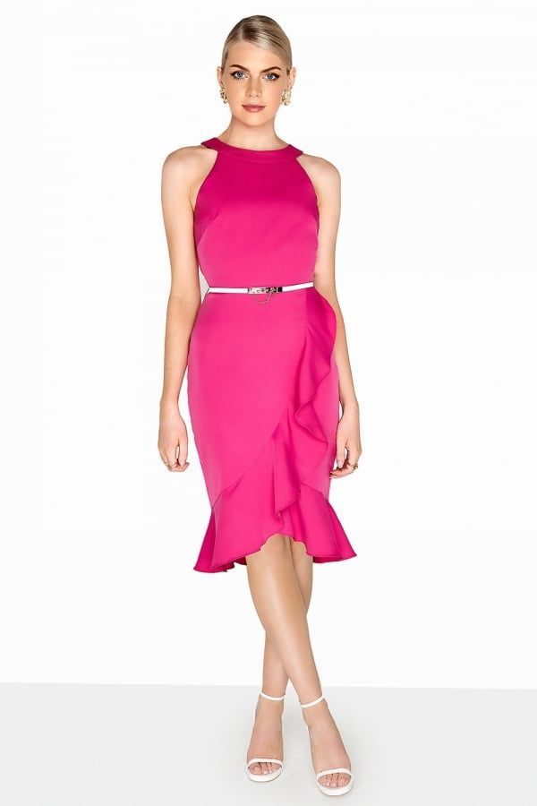 Pink Frill Dress size: 10 UK, colour: Hot Pink