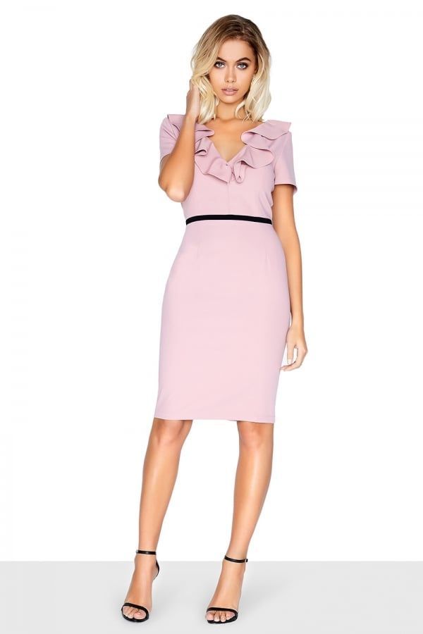Pink Ruffle Dress size: 10 UK, colour: Pink