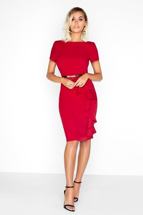 Red Bodycon Dress size: 10 UK, colour: Red