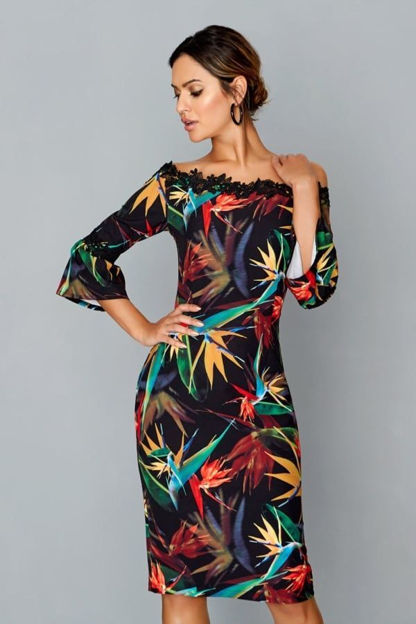 Print Bodycon Dress size: 10 UK, colour: Multi