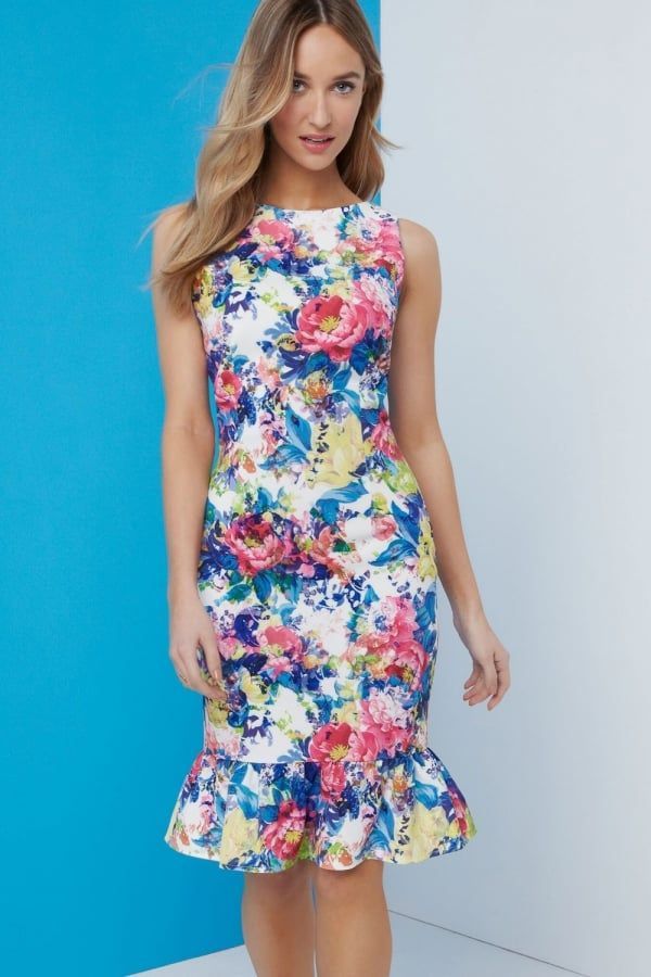 Print Peplum Dress size: 10 UK, colour: Print