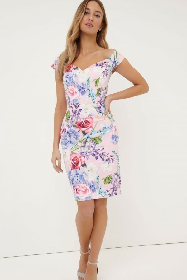 Print Bardot Dress size: 10 UK, colour: Floral Print