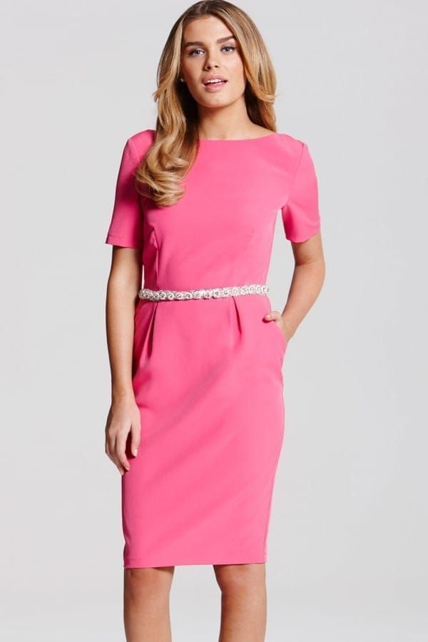 Pink Jewel Waist Dress size: 10 UK, colour: Pink