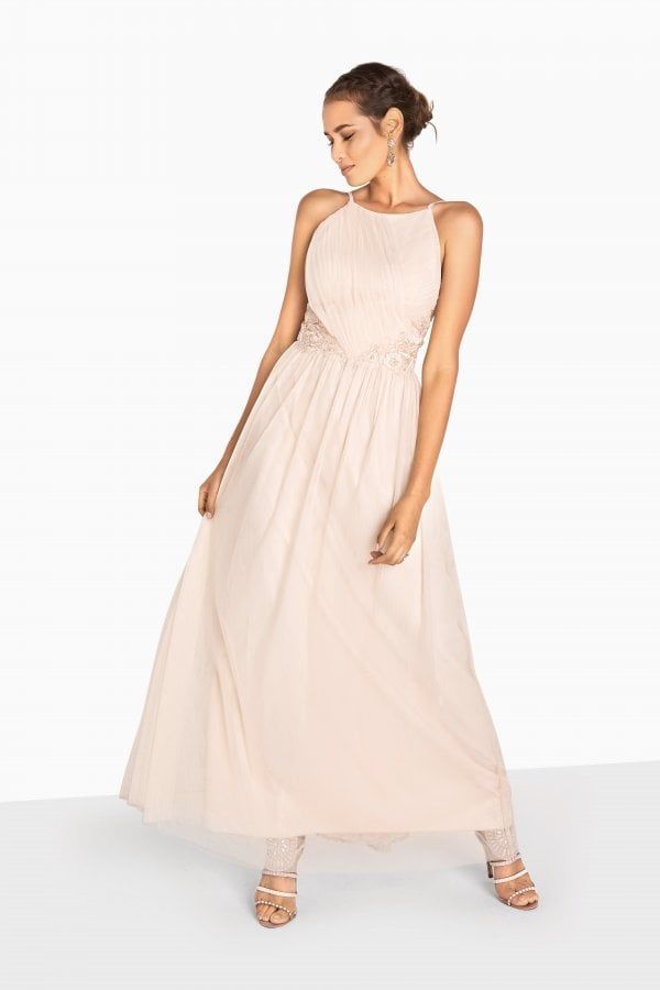 Niamh Applique Waist Strappy Maxi Dress size: 10 UK, c