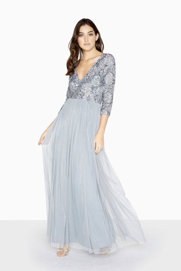 Lucy Hand-Embellished  Maxi Dress size: 10 UK, colour: