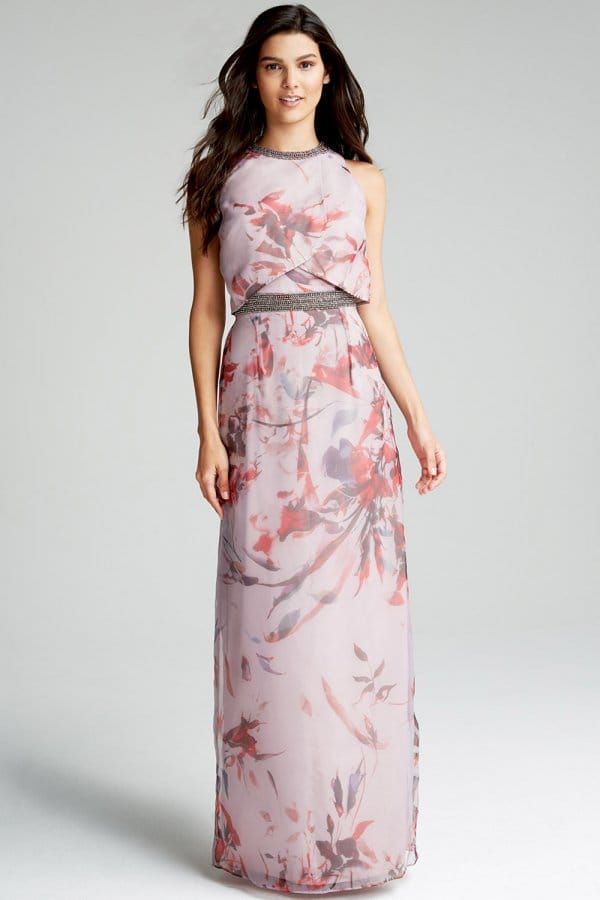 Oriental Floral Maxi Dress size: 10 UK, colour: Print