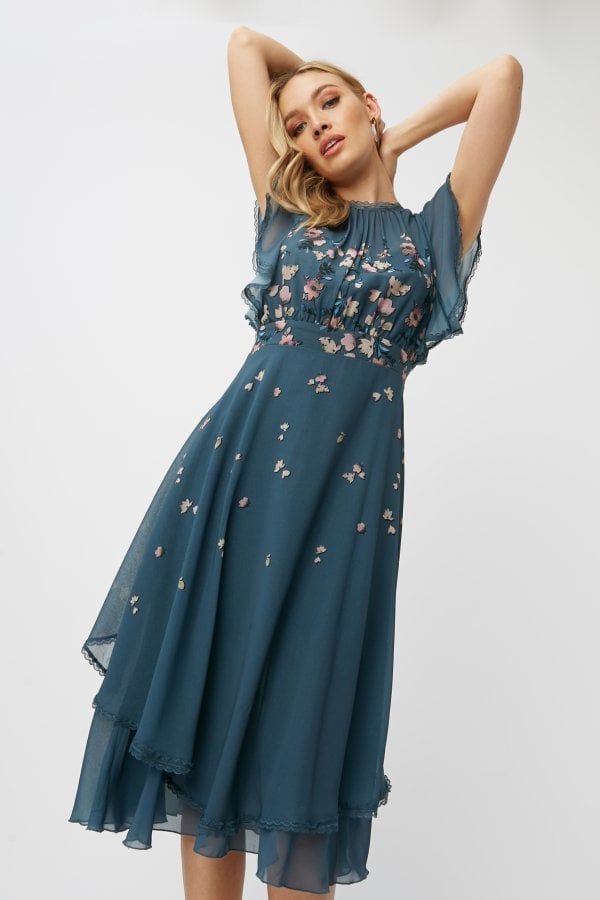 Ellarose Ditsy Floral Midi Dress size: 10 UK, colour: