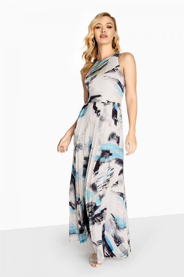 Nancy Brush Stroke Maxi With Tie Waist size: 10 UK, co