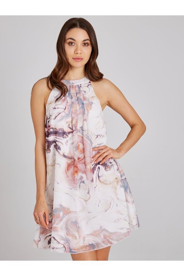 Lea Mini Shift Dress In Marble size: 10 UK, colour: Mu