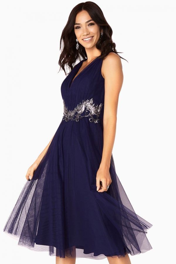 Felicity Embellished Mesh Prom Dress size: 10 UK, colo