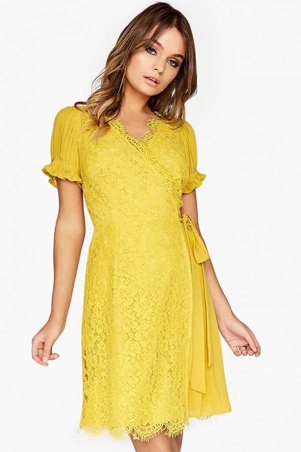 Mustard Wrap Dress size: 10 UK, colour: Mustard