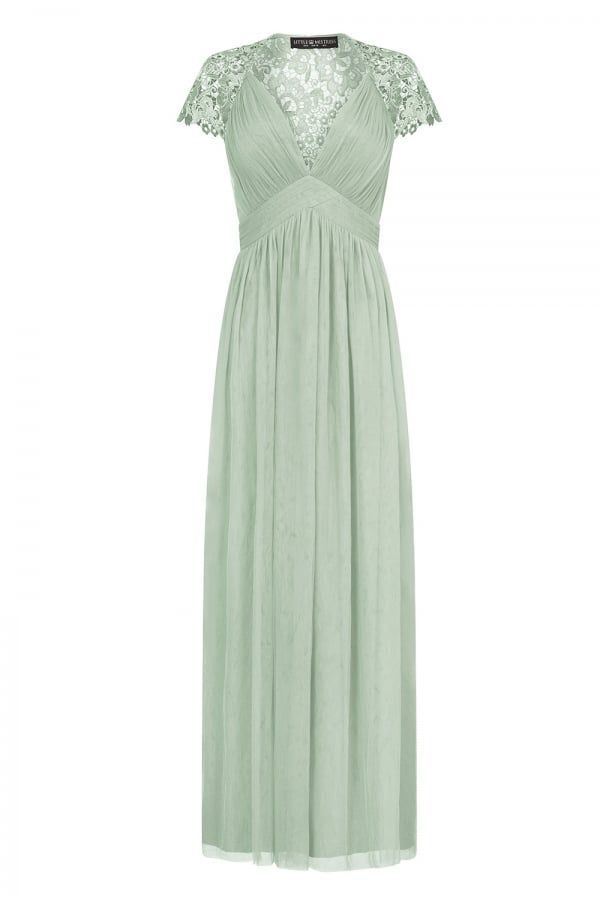 Lace Back Maxi Dress  colour: Waterlily, size: 10 UK