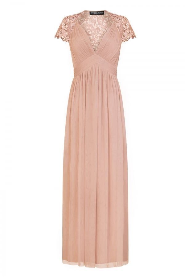 Lace Back Maxi Dress  colour: Pink, size: 10 UK