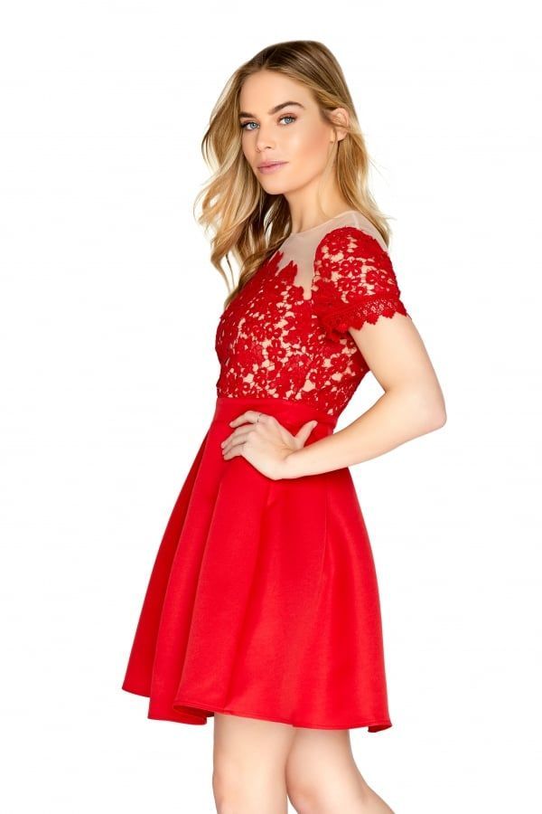 Red Crochet Prom Dress size: 10 UK, colour: Red