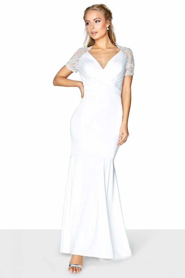 Rachel Wrap Fishtail Bridal Dress size: 10 UK, colour: